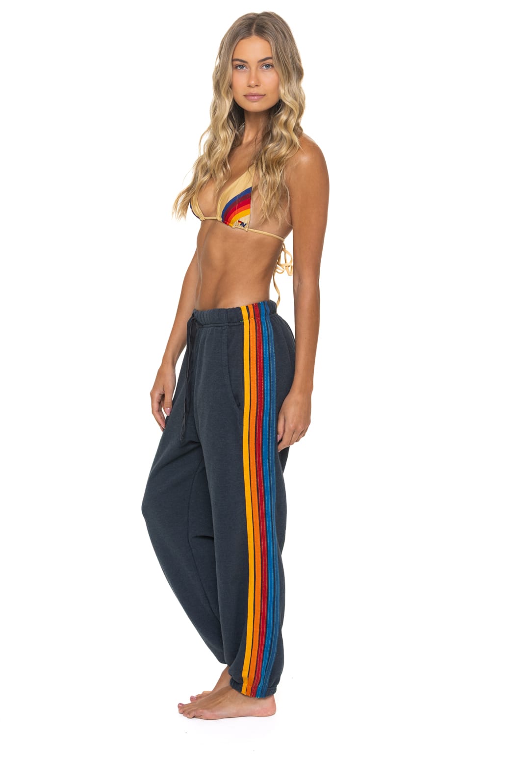 Classic 5 STRIPE SWEATPANTS - CHARCOAL
