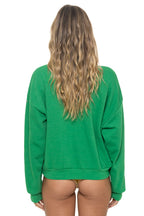 Classic BOLT STITCH RELAXED CREW SWEATSHIRT - KELLY GREEN WHITE