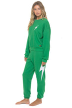 Classic BOLT STITCH RELAXED CREW SWEATSHIRT - KELLY GREEN WHITE