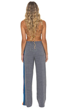 Classic 5 STRIPE WIDE LEG POCKET SWEATPANTS - HEATHER GREY