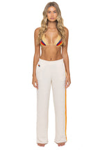 Classic 5 STRIPE WIDE LEG POCKET SWEATPANTS - VINTAGE WHITE