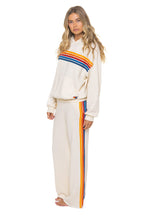 Classic 5 STRIPE WIDE LEG POCKET SWEATPANTS - VINTAGE WHITE