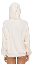 Classic 5 STRIPE RELAXED PULLOVER HOODIE - VINTAGE WHITE