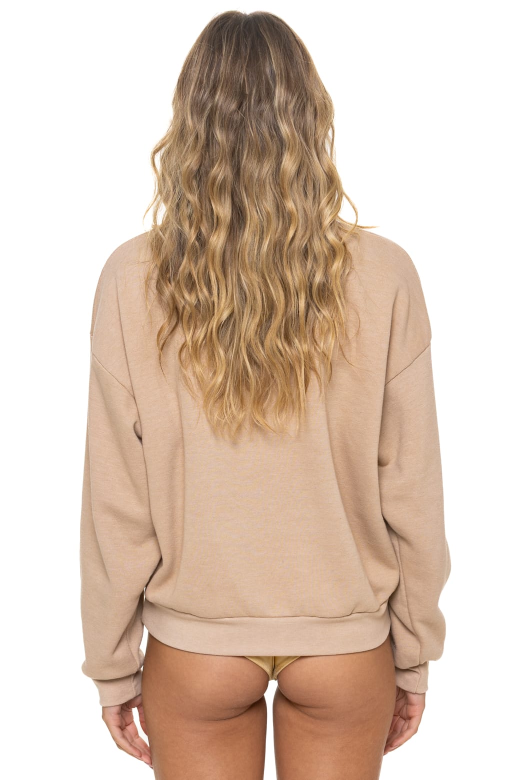 Classic 5 STRIPE RELAXED CREW SWEATSHIRT - SAND