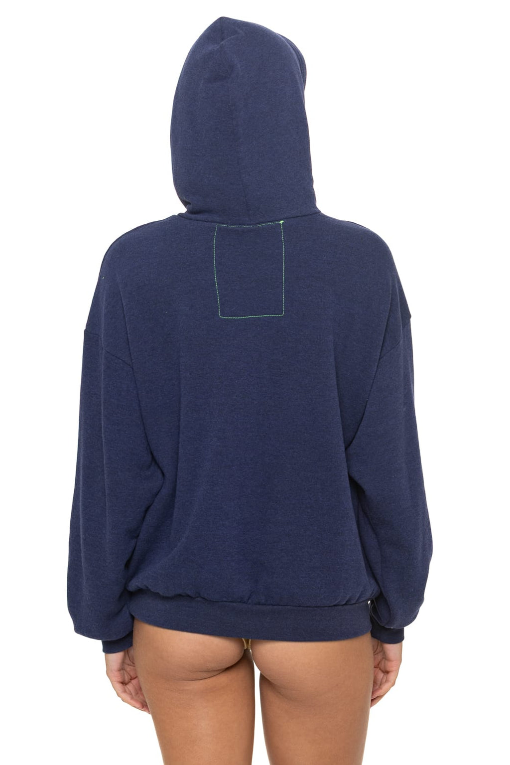 Classic 5 STRIPE RELAXED PULLOVER HOODIE - NAVY