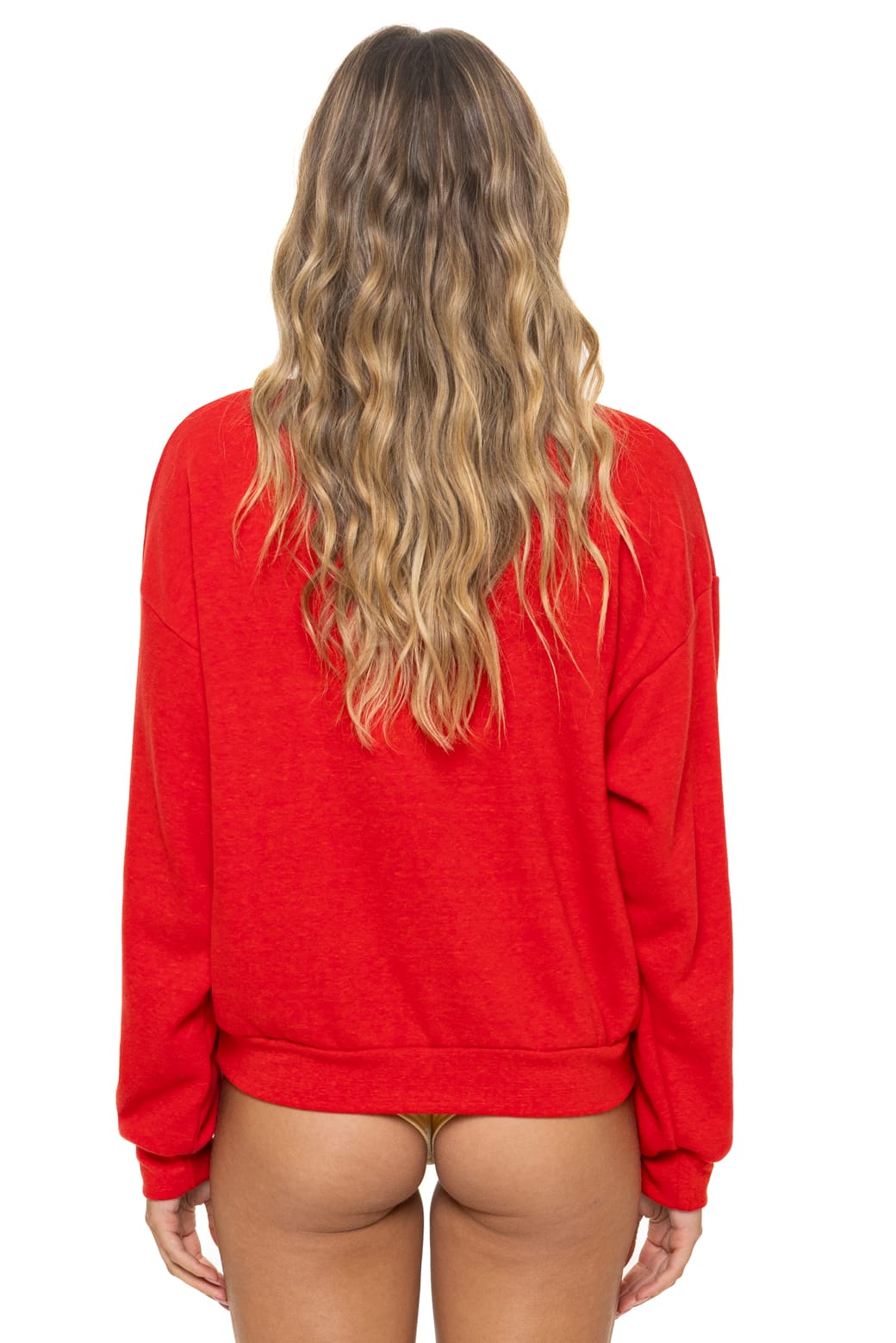 Classic 5 STRIPE RELAXED CREW SWEATSHIRT - RED