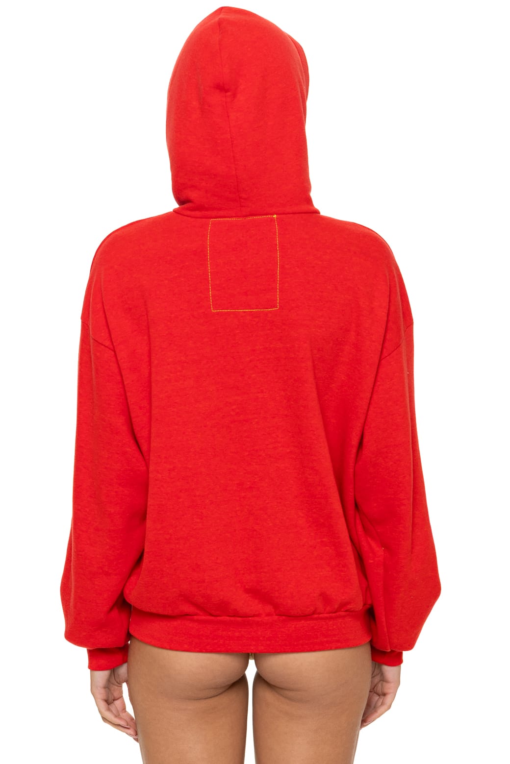 Classic 5 STRIPE RELAXED PULLOVER HOODIE - RED