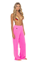 Classic 5 STRIPE WIDE LEG POCKET SWEATPANTS - NEON PINK