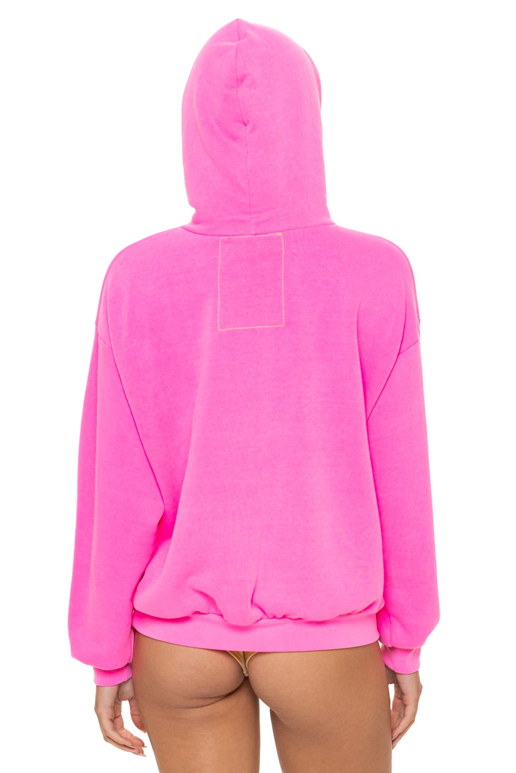 Classic 5 STRIPE RELAXED PULLOVER HOODIE - NEON PINK