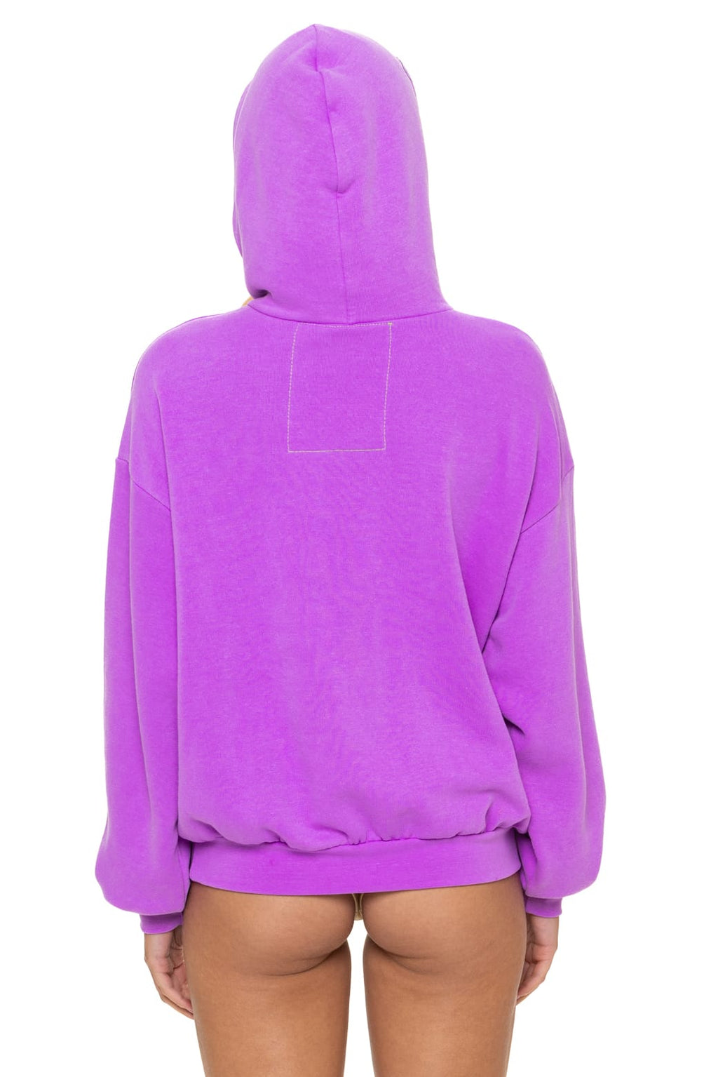 Classic 5 STRIPE RELAXED PULLOVER HOODIE - NEON PURPLE