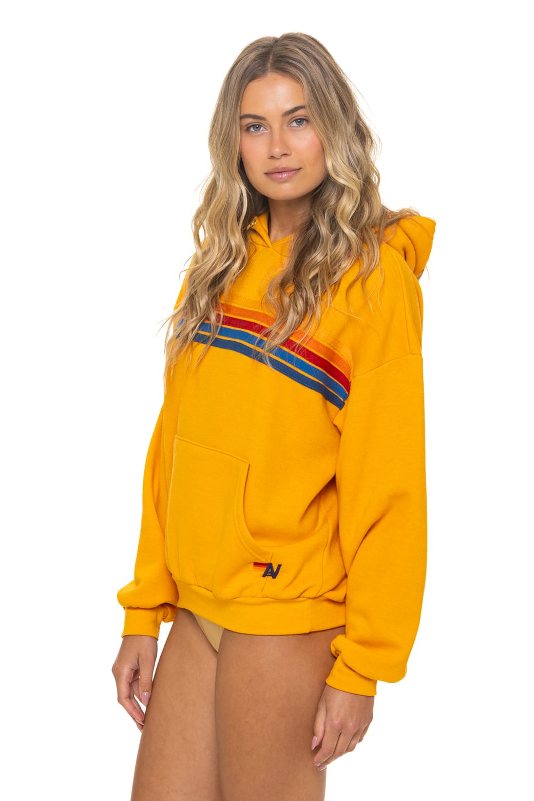 Classic 5 STRIPE RELAXED PULLOVER HOODIE - VINTAGE GOLD