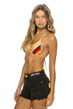 Classic MID RISE BOYFRIEND CUTOFF KEEP SMILING JEAN SHORTS - VINTAGE BLACK