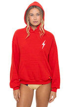 Classic BOLT STITCH RELAXED PULLOVER HOODIE - RED WHITE