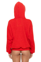 Classic BOLT STITCH RELAXED PULLOVER HOODIE - RED WHITE