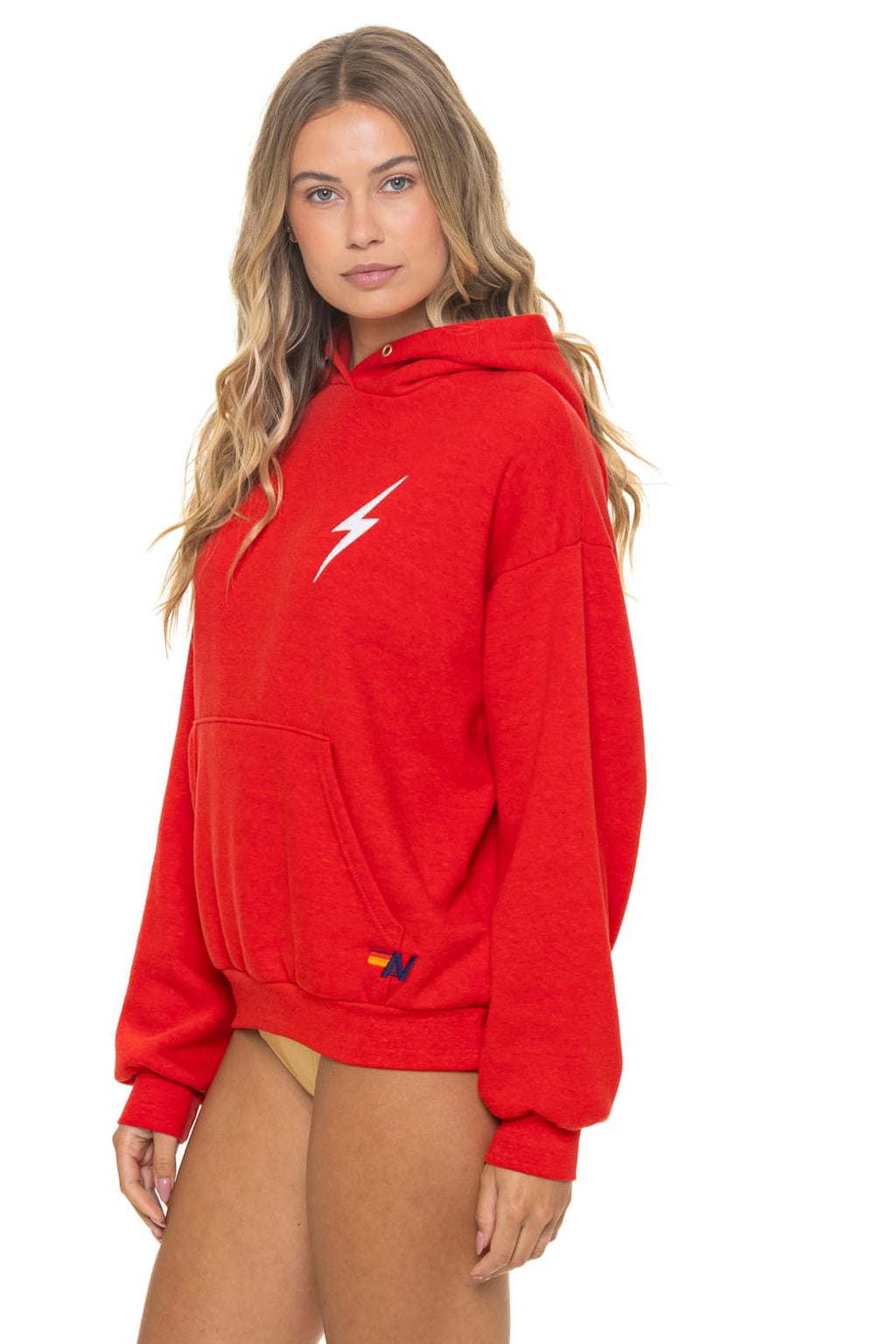 Classic BOLT STITCH RELAXED PULLOVER HOODIE - RED WHITE