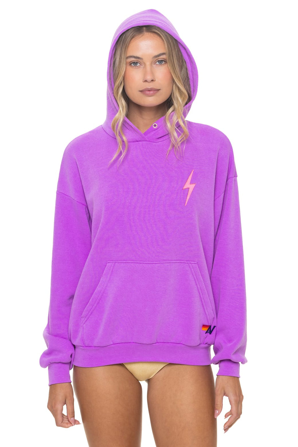 Classic BOLT STITCH RELAXED PULLOVER HOODIE - NEON PURPLE NEON PINK
