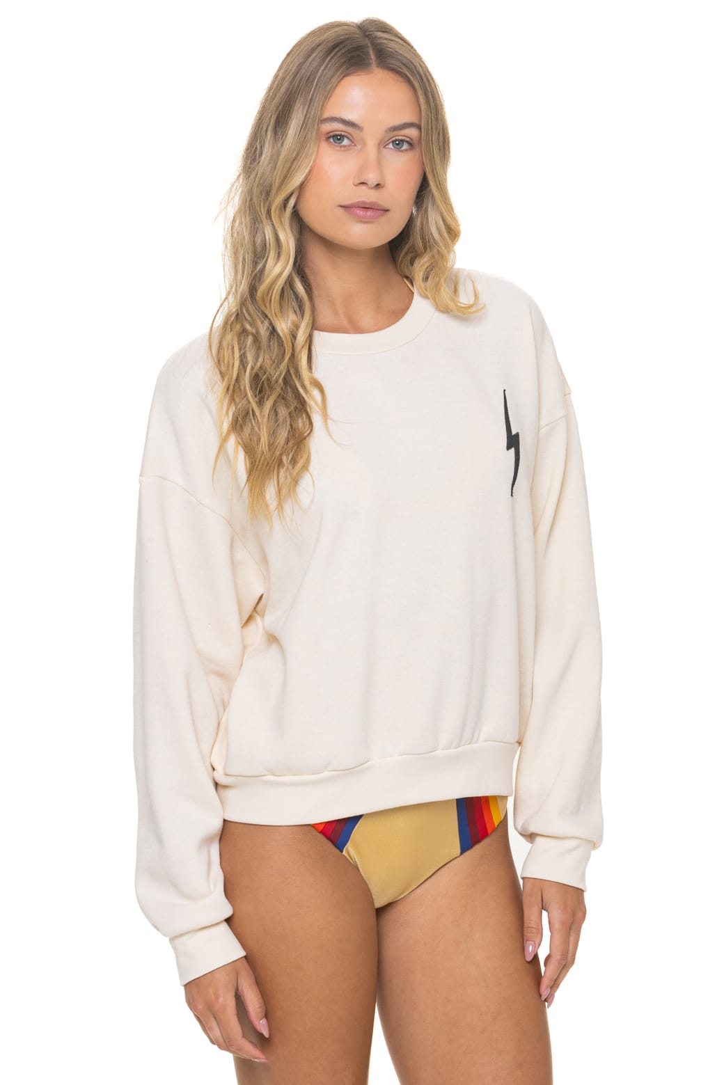 Classic BOLT STITCH RELAXED CREW SWEATSHIRT - VINTAGE WHITE