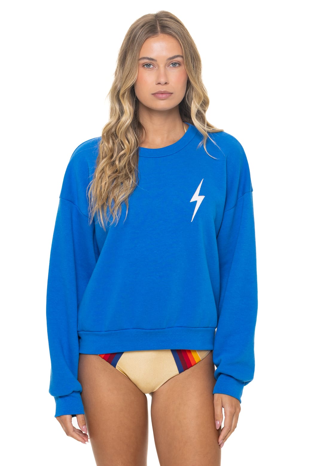 Classic BOLT STITCH RELAXED CREW SWEATSHIRT - OCEAN WHITE