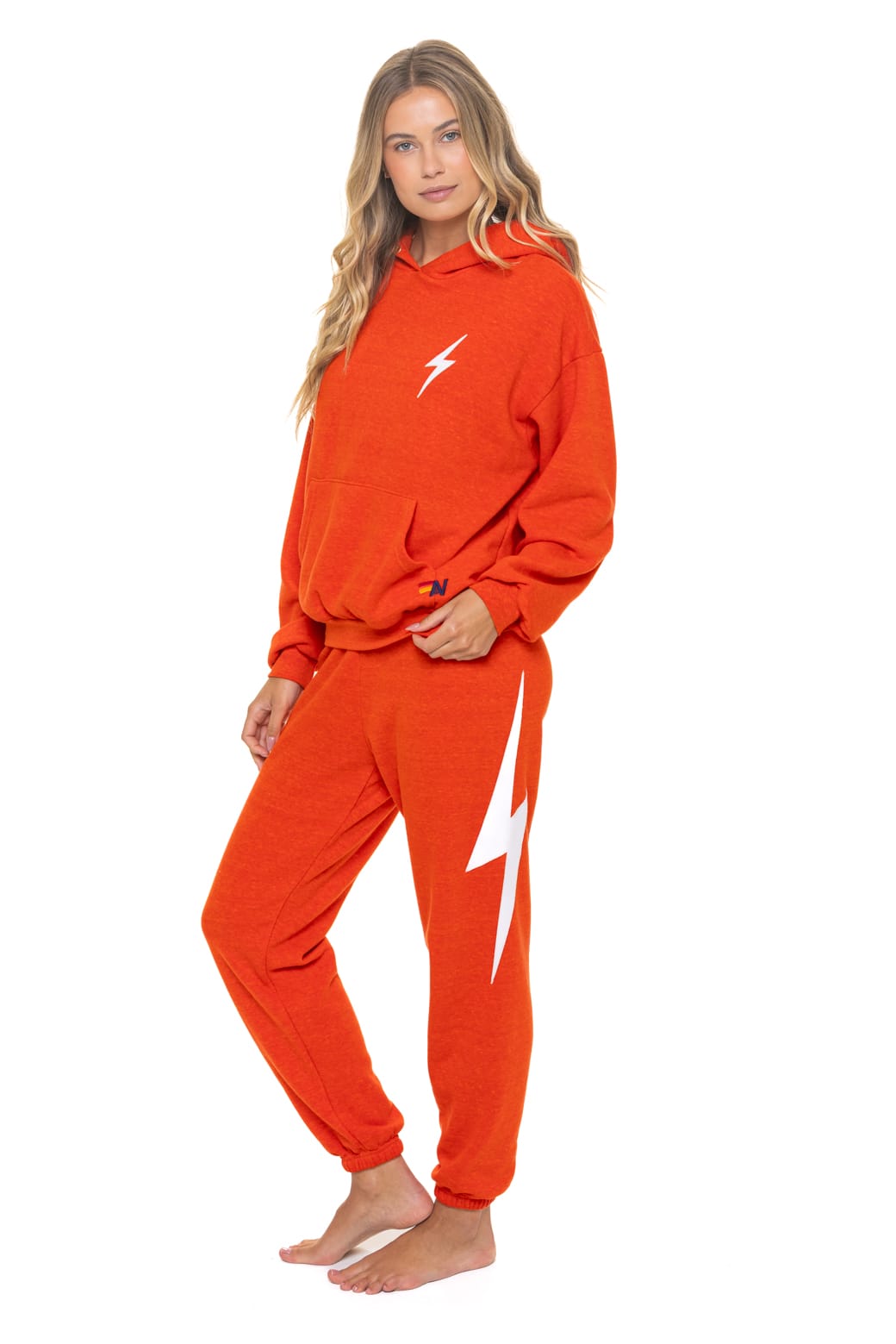 Classic BOLT STITCH RELAXED PULLOVER HOODIE - VINTAGE ORANGE WHITE