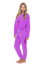 Classic BOLT FADE RELAXED CREW SWEATSHIRT - NEON PURPLE PINK PURPLE