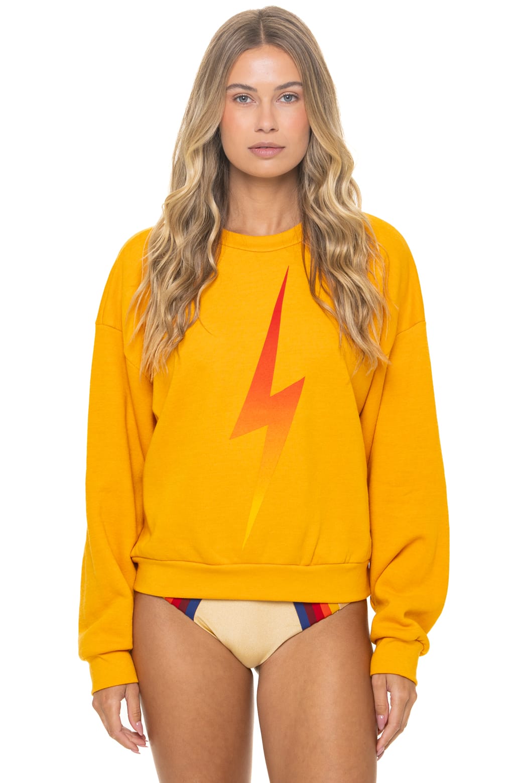 Classic BOLT FADE RELAXED CREW SWEATSHIRT - VINTAGE GOLD RED YELLOW