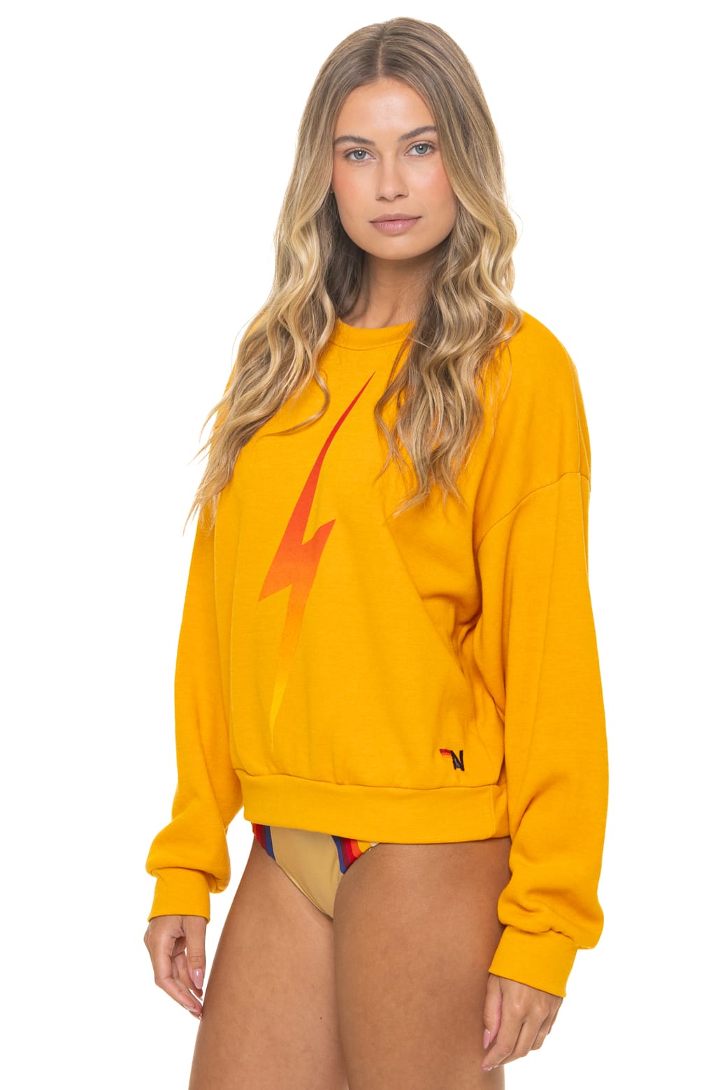 Classic BOLT FADE RELAXED CREW SWEATSHIRT - VINTAGE GOLD RED YELLOW