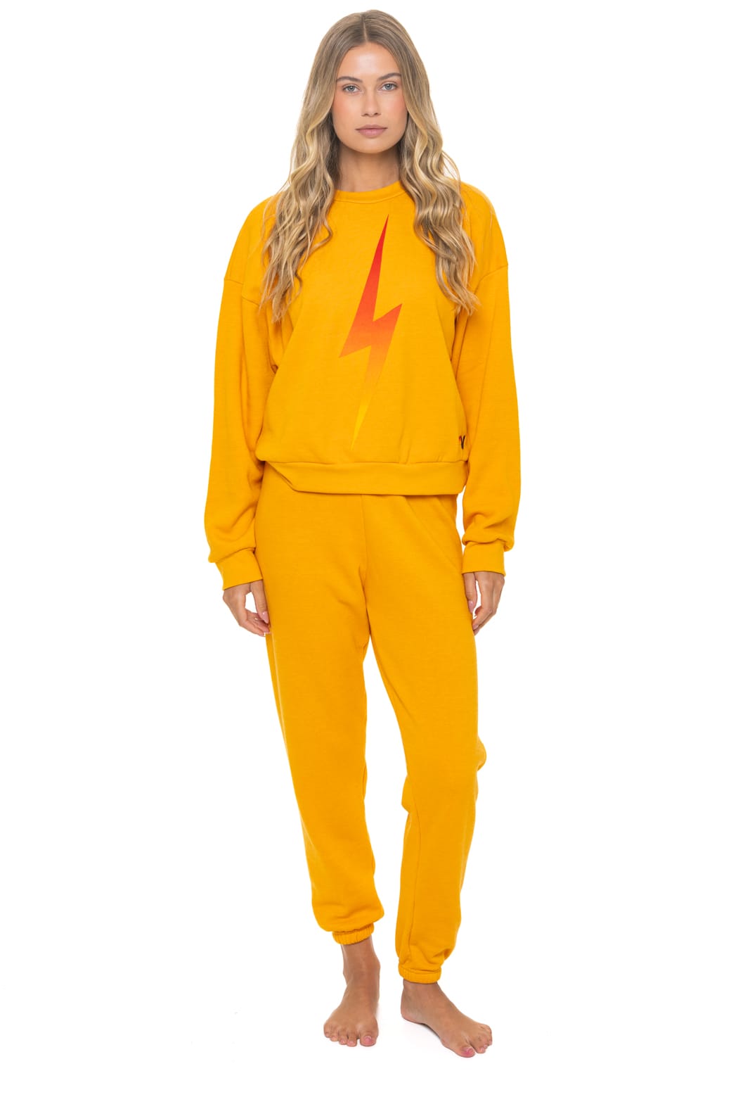 Classic BOLT FADE RELAXED CREW SWEATSHIRT - VINTAGE GOLD RED YELLOW