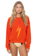 Classic BOLT FADE RELAXED CREW SWEATSHIRT - VINTAGE ORANGE RED YELLOW