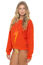 Classic BOLT FADE RELAXED CREW SWEATSHIRT - VINTAGE ORANGE RED YELLOW