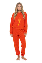 Classic BOLT FADE RELAXED CREW SWEATSHIRT - VINTAGE ORANGE RED YELLOW