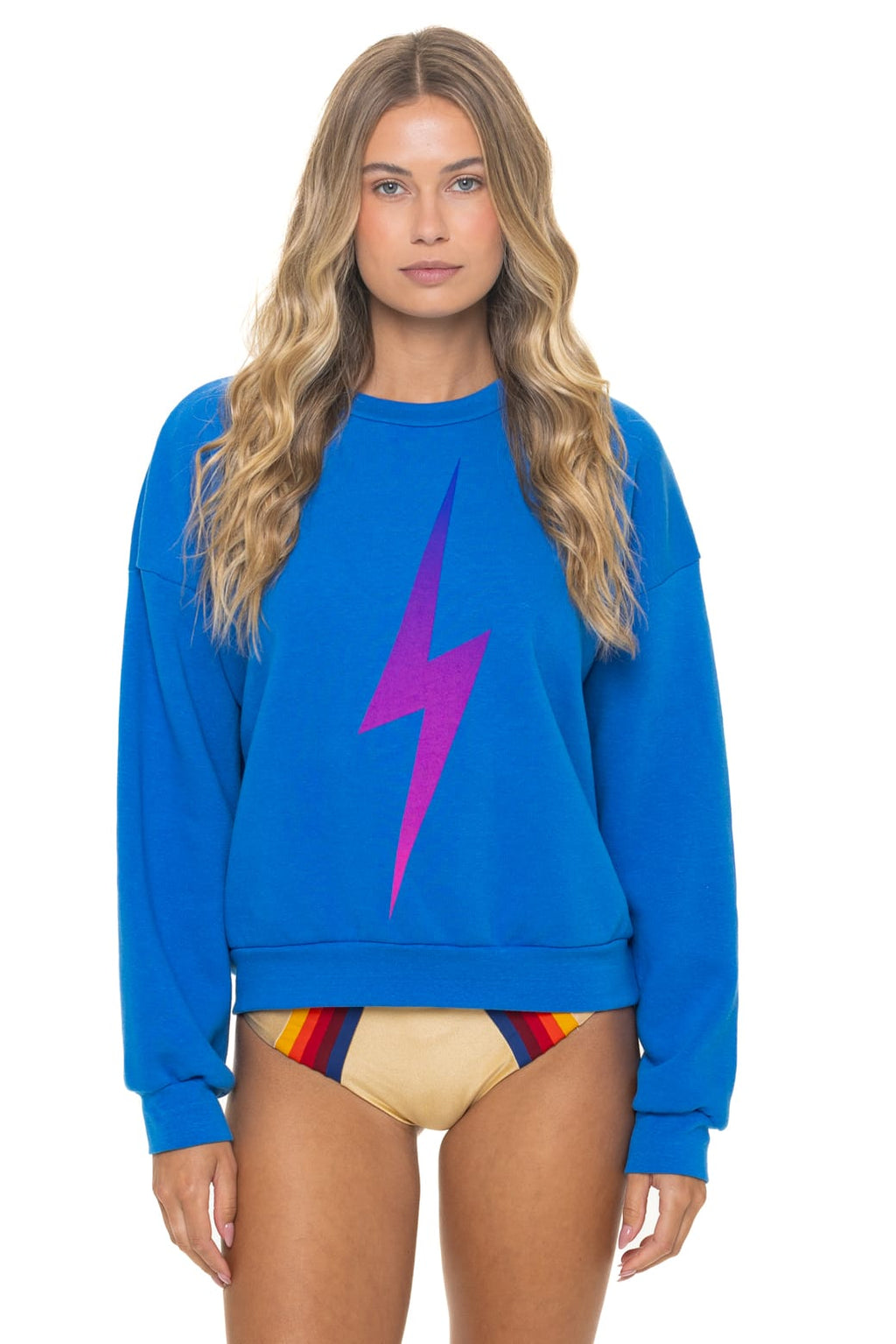 Classic BOLT FADE RELAXED CREW SWEATSHIRT - OCEAN PINK PURPLE