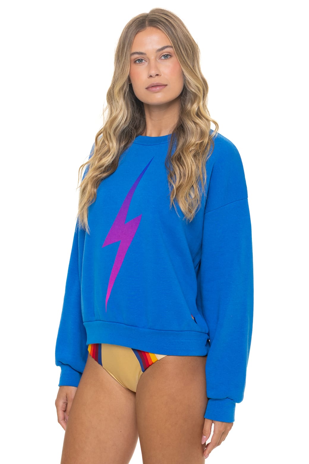 Classic BOLT FADE RELAXED CREW SWEATSHIRT - OCEAN PINK PURPLE
