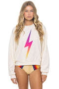 Classic BOLT FADE RELAXED CREW SWEATSHIRT - VINTAGE WHITE PINK PURPLE