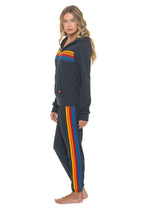 Classic 5 STRIPE HOODIE - CHARCOAL