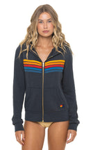 Classic 5 STRIPE HOODIE - CHARCOAL