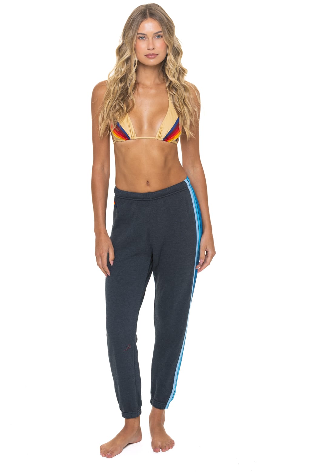 Classic 5 STRIPE SWEATPANTS - CHARCOAL BLUE