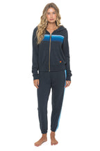 Classic 5 STRIPE HOODIE - CHARCOAL BLUE