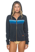 Classic 5 STRIPE HOODIE - CHARCOAL BLUE