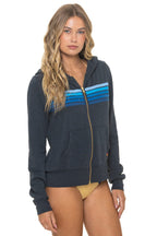 Classic 5 STRIPE HOODIE - CHARCOAL BLUE