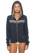 Classic 5 STRIPE HOODIE - CHARCOAL GREY STRIPES
