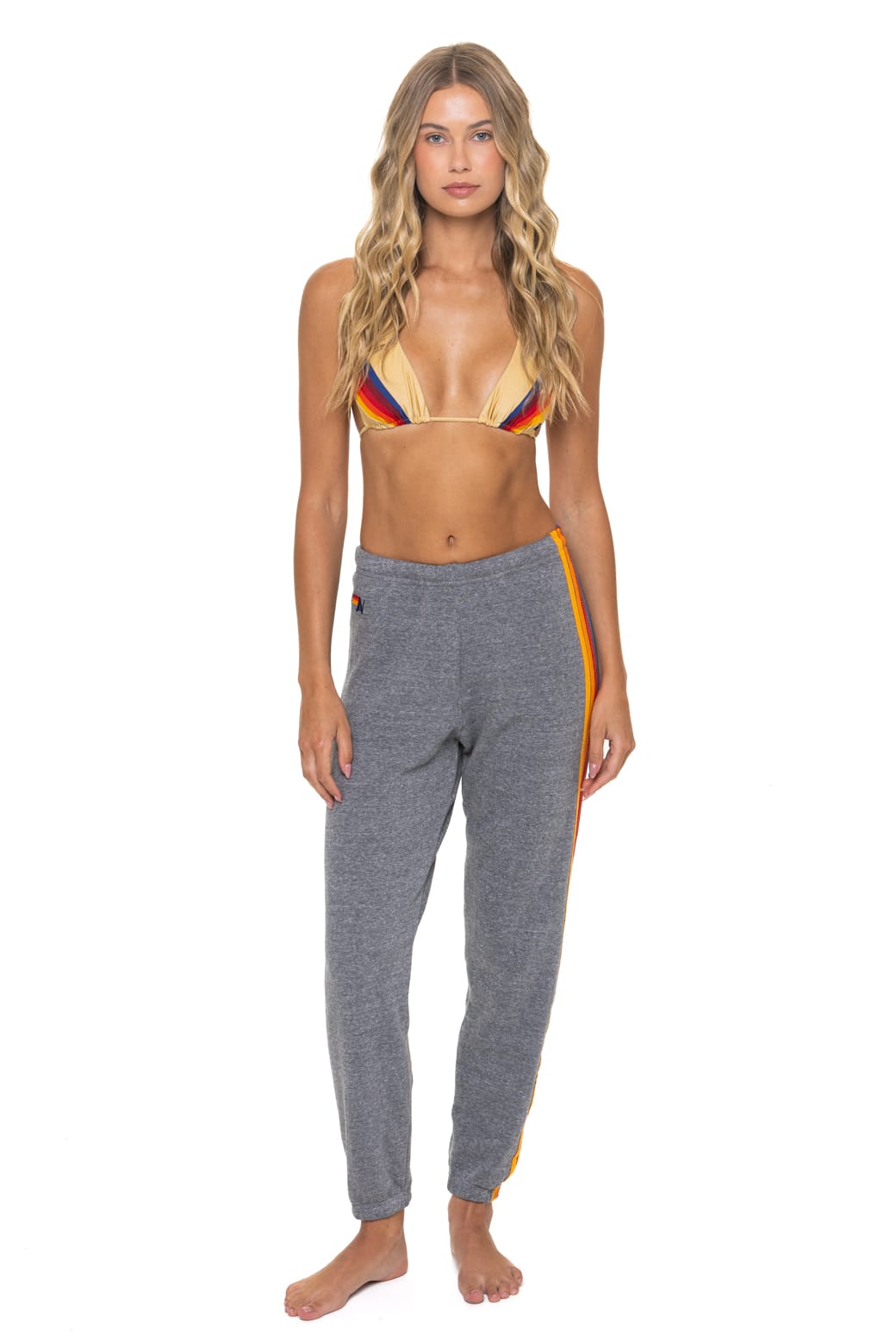 Classic 5 STRIPE SWEATPANTS - HEATHER GREY