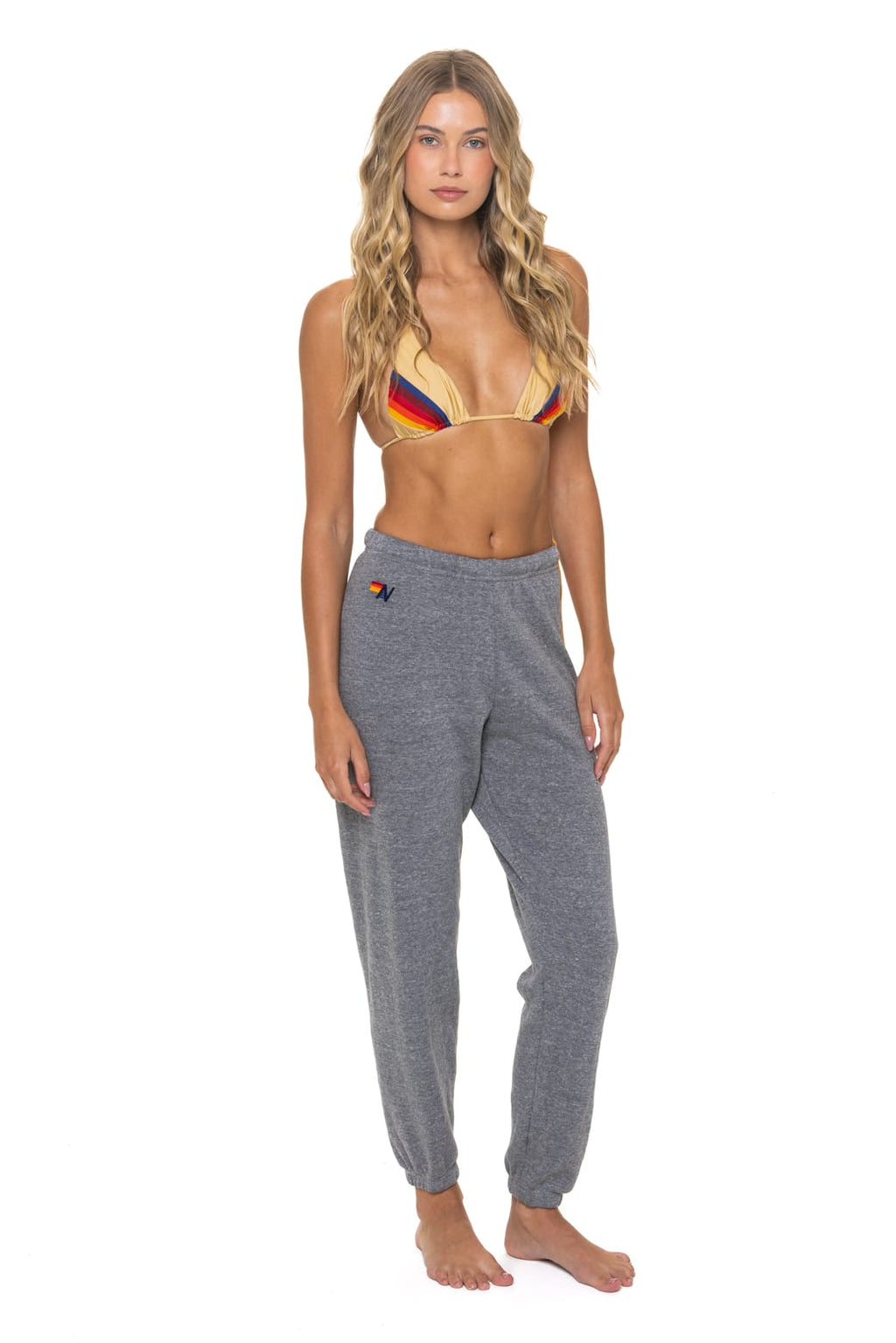 Classic 5 STRIPE SWEATPANTS - HEATHER GREY