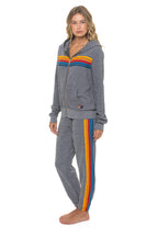 Classic 5 STRIPE HOODIE - HEATHER GREY