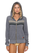 Classic 5 STRIPE HOODIE - HEATHER GREY GREY