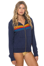Classic 5 STRIPE HOODIE - NAVY