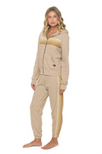 Classic 5 STRIPE HOODIE - SAND TAN