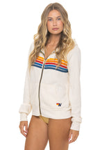 Classic 5 STRIPE HOODIE - VINTAGE WHITE