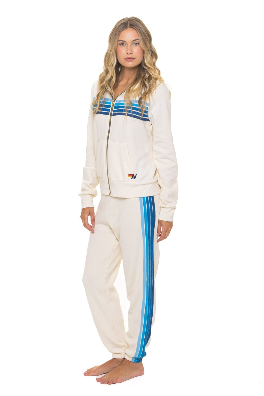 Classic 5 STRIPE HOODIE - VINTAGE WHITE BLUE
