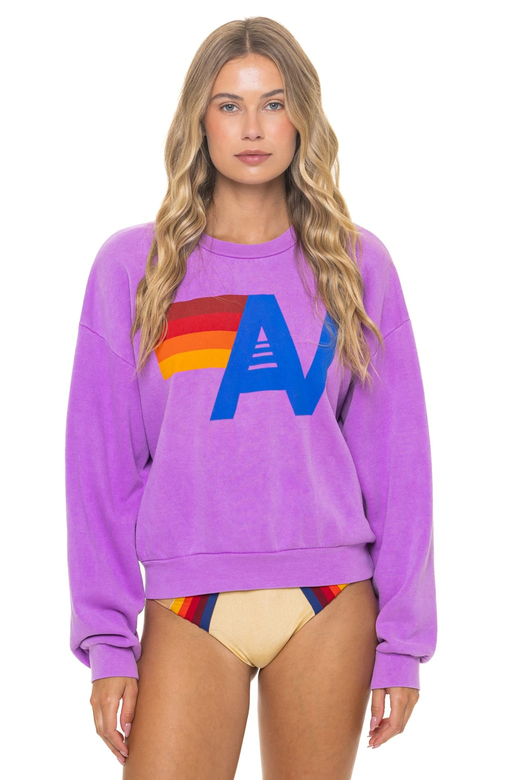 Classic LOGO RELAXED CREW SWEATSHIRT - NEON PURPLE