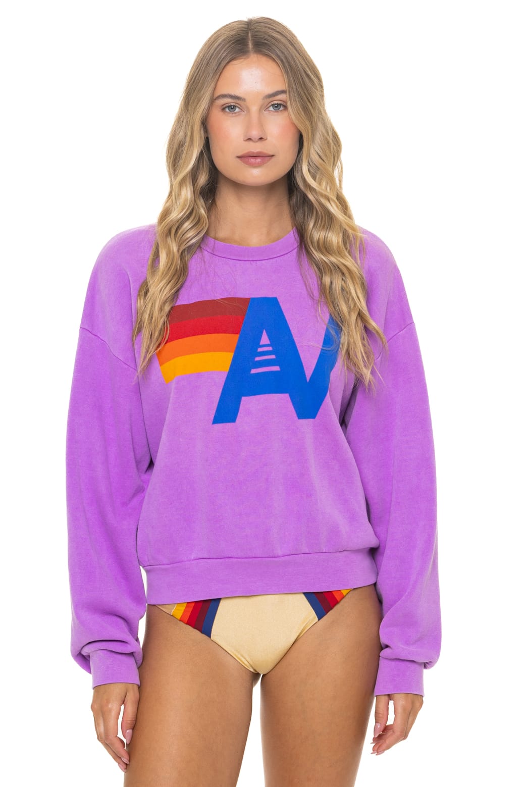 Classic LOGO RELAXED CREW SWEATSHIRT - NEON PURPLE